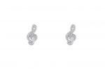 Treble clef earrings with cubic zirconia