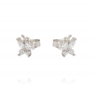 Butterfly earrings with oval cubic zirconia
