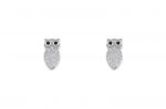 Owl earrings with cubic zirconia