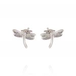 Dragonfly earrings with cubic zirconia wings