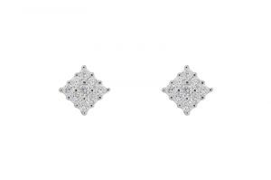 Square earrings with cubic zirconia