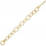 Bracelet with fope chain rings alternated with glossy ring - gold plated