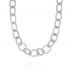 Fope chain rings necklace with three glossy ring
