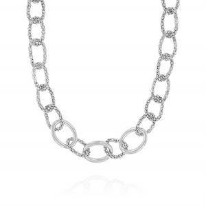 Fope chain rings necklace with three glossy ring