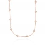 Necklace with 10 cubic zirconia along the chain - rosé plated