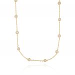 Necklace with 10 cubic zirconia along the chain - gold plated