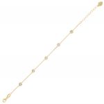 Bracelet with 5 cubic zirconia along the chain - gold plated