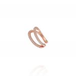 Openwork single earring Helix with cubic zirconia - rosé plated