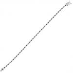 Tennis bracelet with alternating black and white cubic zirconia - 2 mm