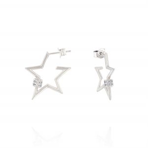 Star-shape earrings with combination lock