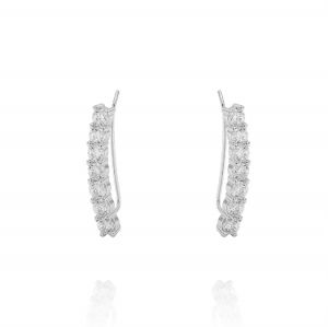 Hook earrings with cubic zirconia row