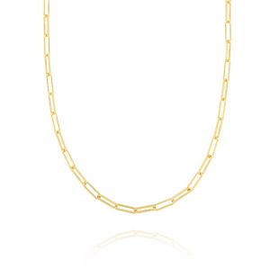 Rectangular chain necklace - gold plated