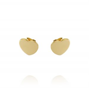 Earrings with big size heart - gold plated