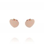 Earrings with big size heart - rosé plated