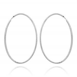 1.5 mm thick diamond-cut hoop earrings - 50 mm