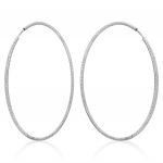 1.5 mm thick diamond-cut hoop earrings - 60 mm