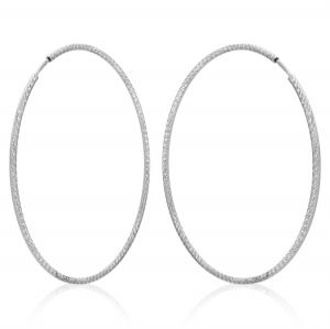 1.5 mm thick diamond-cut hoop earrings - 60 mm
