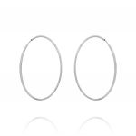 1.5 mm thick diamond-cut hoop earrings- 40 mm
