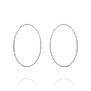 1.5 mm thick diamond-cut hoop earrings- 40 mm