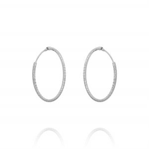 1.5 mm thick diamond-cut hoop earrings - 30 mm