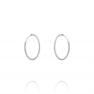 1.5 mm thick diamond-cut hoop earrings - 23 mm
