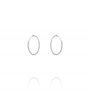1.5 mm thick diamond-cut hoop earrings - 18 mm