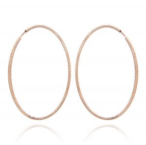 1.5 mm thick diamond-cut hoop earrings - 50 mm - rosé plated