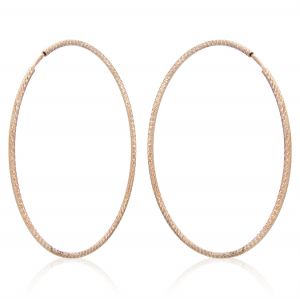 1.5 mm thick diamond-cut hoop earrings - 60 mm - rosé plated