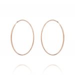 1.5 mm thick diamond-cut hoop earrings - 40 mm - rosé plated