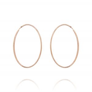 1.5 mm thick diamond-cut hoop earrings - 40 mm - rosé plated