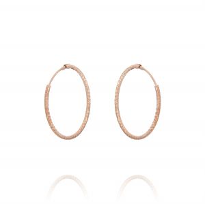 Diamond-cut hoop earrings 1.5 mm - 30 mm - rosé plated