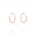 1.5 mm thick diamond-cut hoop earrings - 23 mm - rosé plated