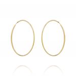 1.5 mm thick diamond-cut hoop earrings - 40 mm - gold plated