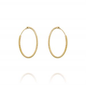 1.5 mm thick diamond-cut hoop earrings - 30 mm - gold plated