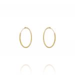 1.5 mm thick diamond-cut hoop earrings - 23 mm - gold plated