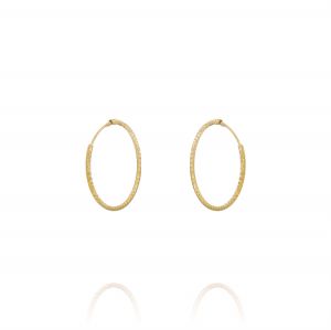 1.5 mm thick diamond-cut hoop earrings - 23 mm - gold plated