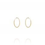 1.5 mm thick diamond-cut hoop earrings - 18 mm - gold plated