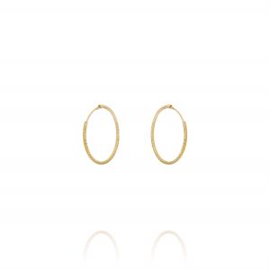 1.5 mm thick diamond-cut hoop earrings - 18 mm - gold plated