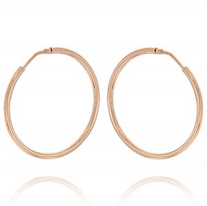 2 mm thick hoop earrings - 60 mm - rosé plated