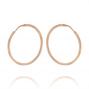 2 mm thick hoop earrings - 50 mm - rosé plated