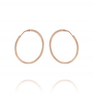 2 mm thick hoop earrings - 40 mm - rosé plated 