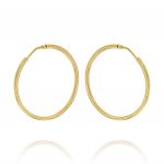 2 mm thick hoop earrings - 50 mm - gold plated