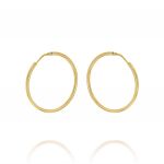 2 mm thick hoop earrings - 40 mm - gold plated 