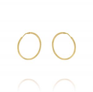 2 mm thick hoop earrings - 30 mm - gold plated