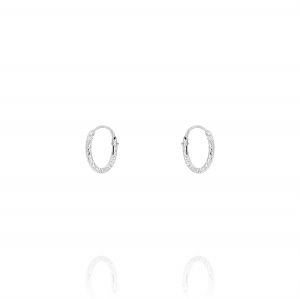 1.3 mm thick diamond-cut hoop earrings - 13 mm