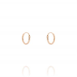 1.3 mm thick diamond-cut hoop earrings - 13 mm - rosé plated