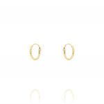 1.3 mm thick diamond-cut hoop earrings - 13 mm - gold plated