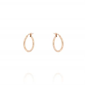 2 mm thick hoop earrings - 19 mm - rosé plated