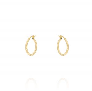 2 mm thick hoop earrings - 19 mm - gold plated