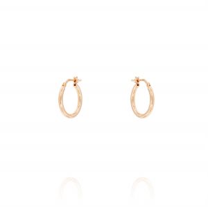 2 mm thick hoop earrings - 16 mm - rosé plated